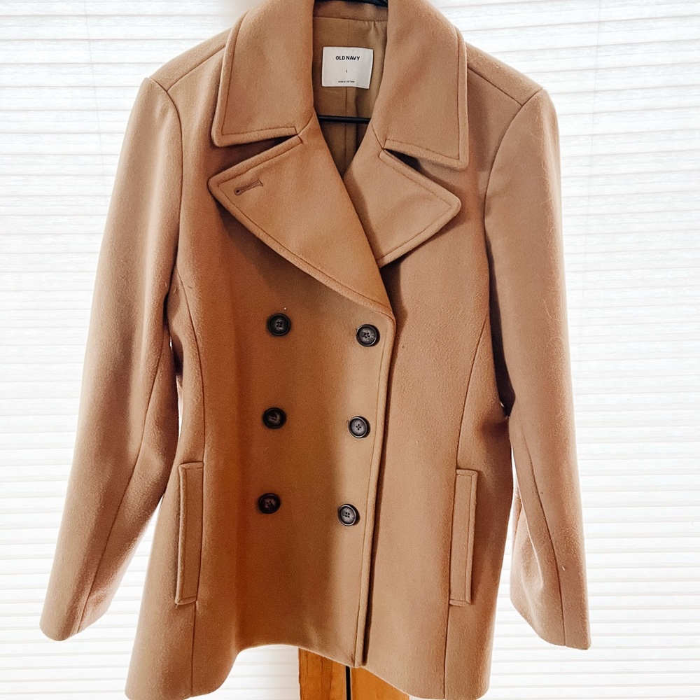 Old Navy Camel Double-Breasted Pea Coat